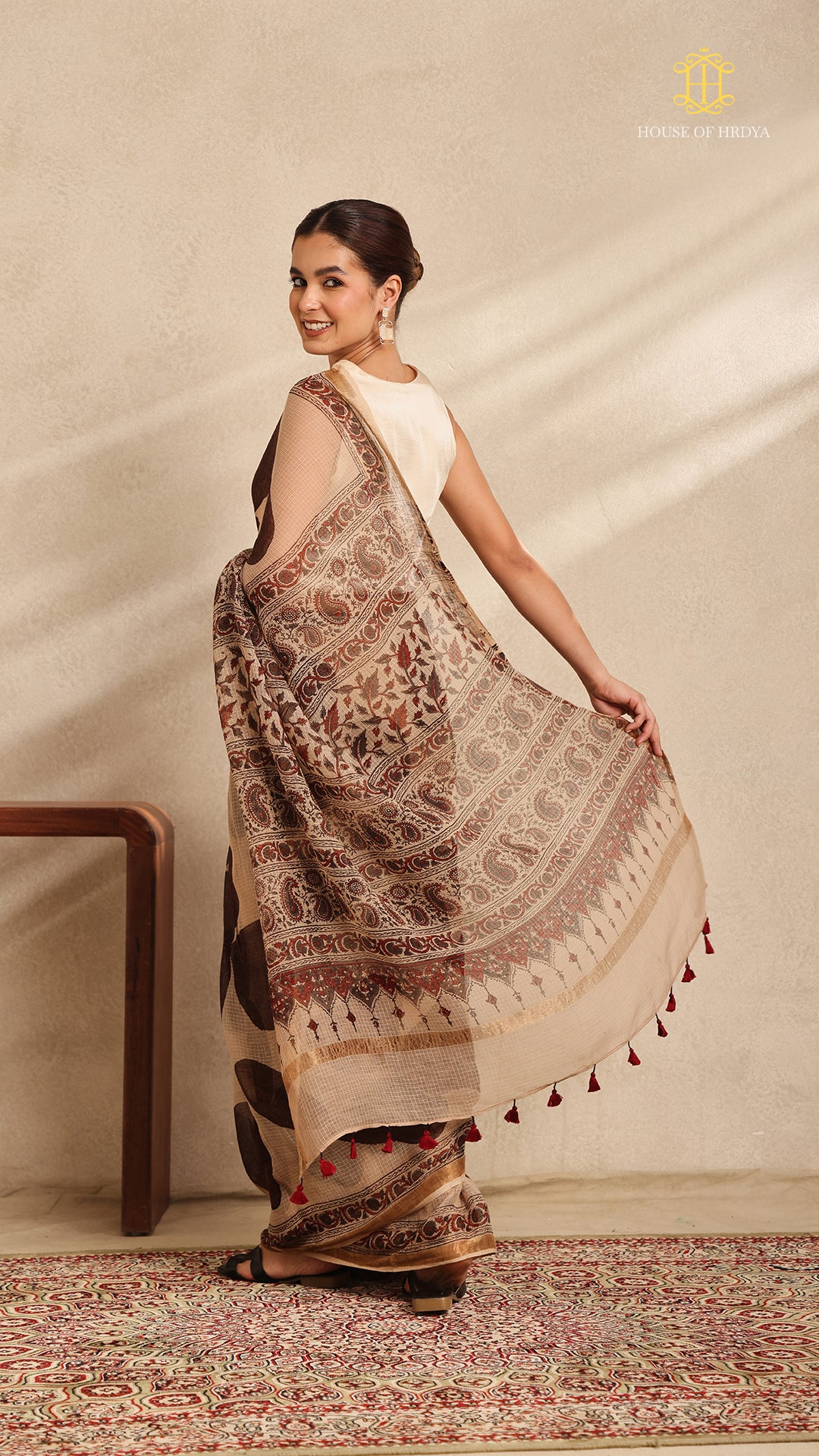 Ajrakh Kota Doria Saree Main image