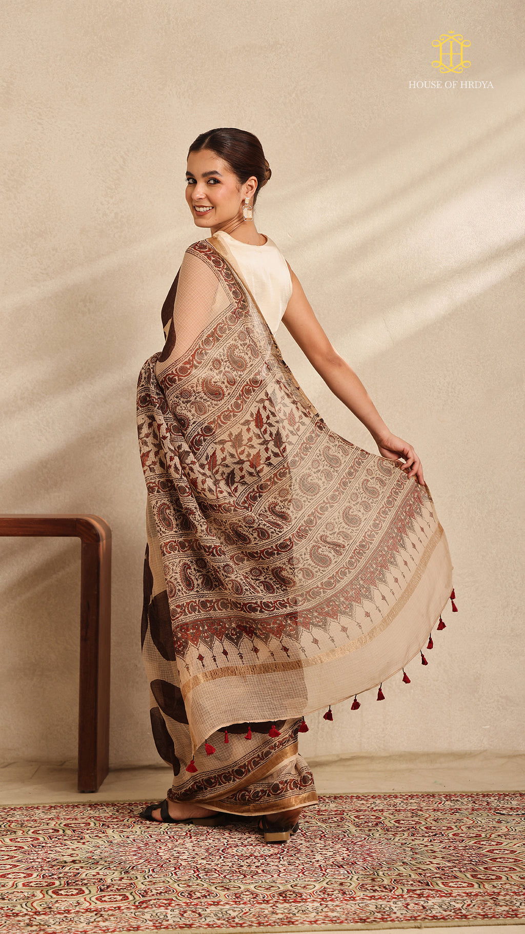 Ajrakh Kota Doria Saree