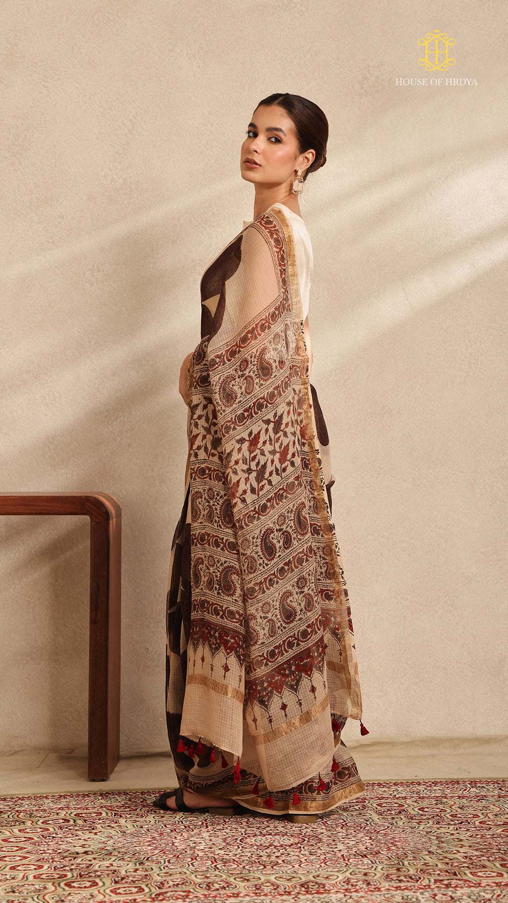 Ajrakh Kota Doria Saree