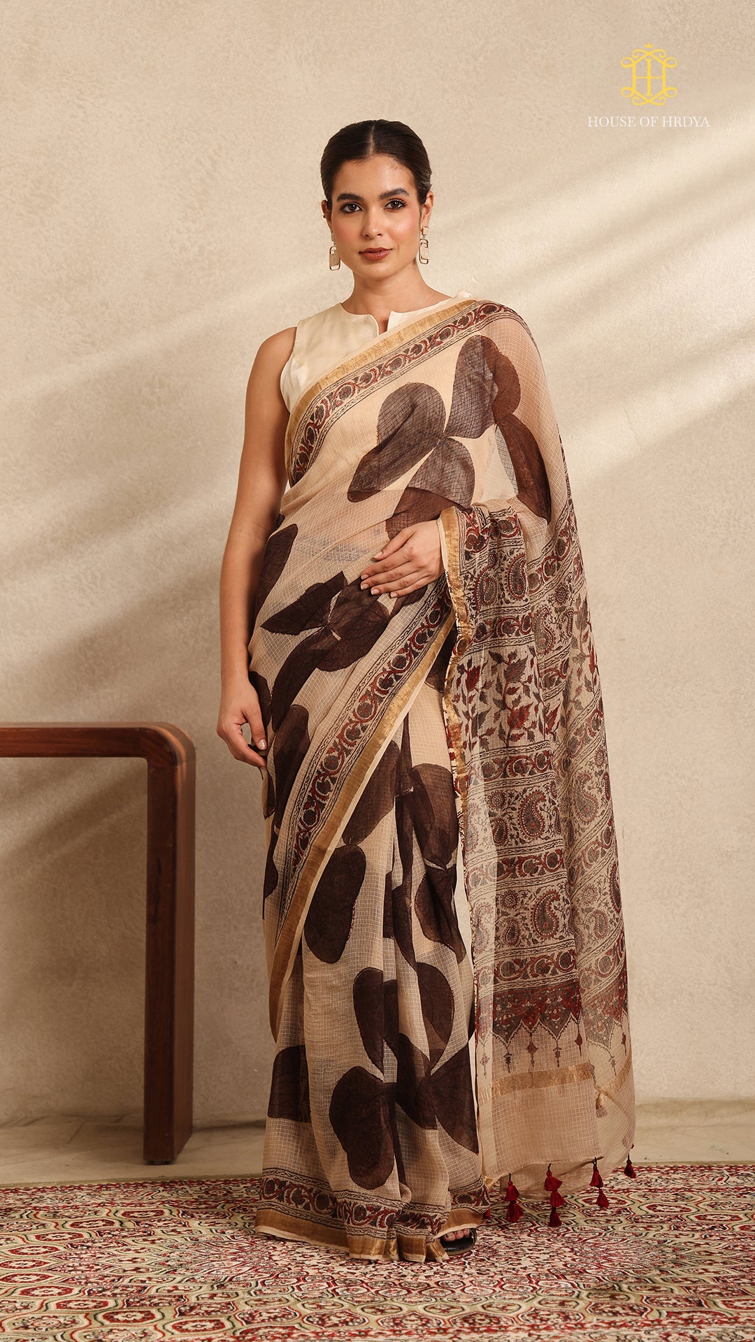Ajrakh Kota Doria Saree