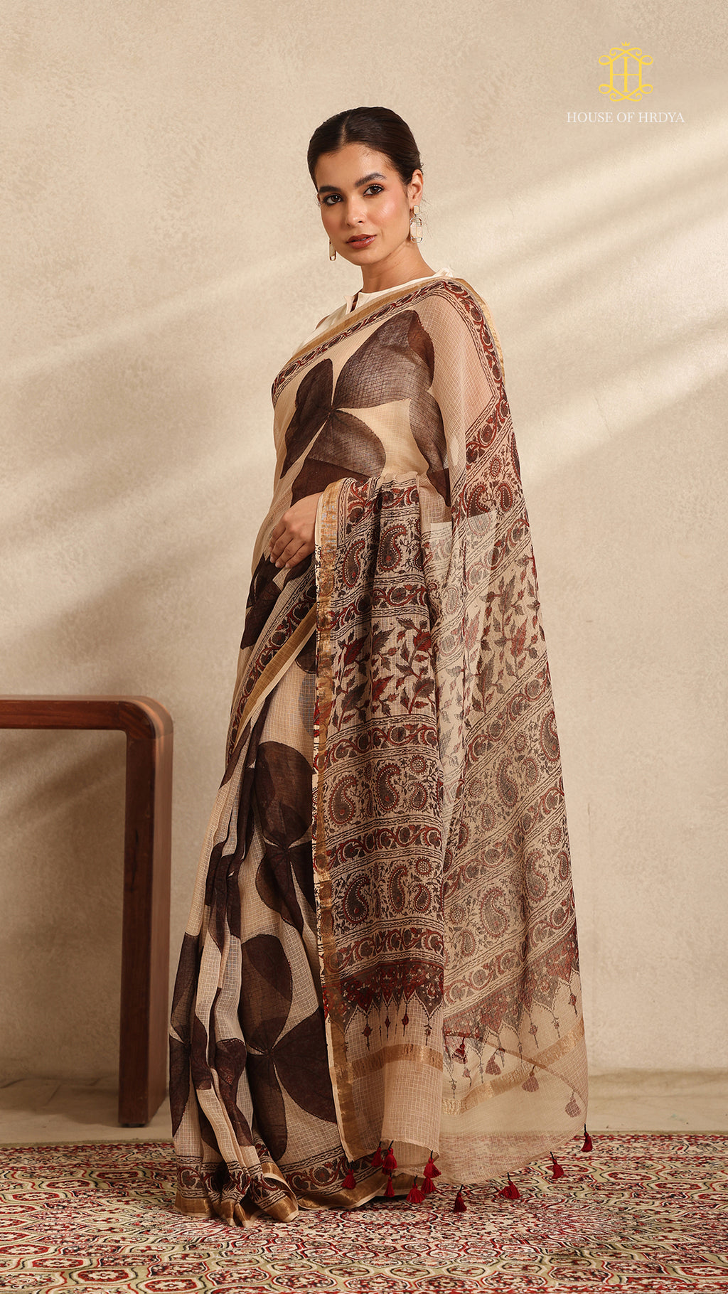 Ajrakh Kota Doria Saree