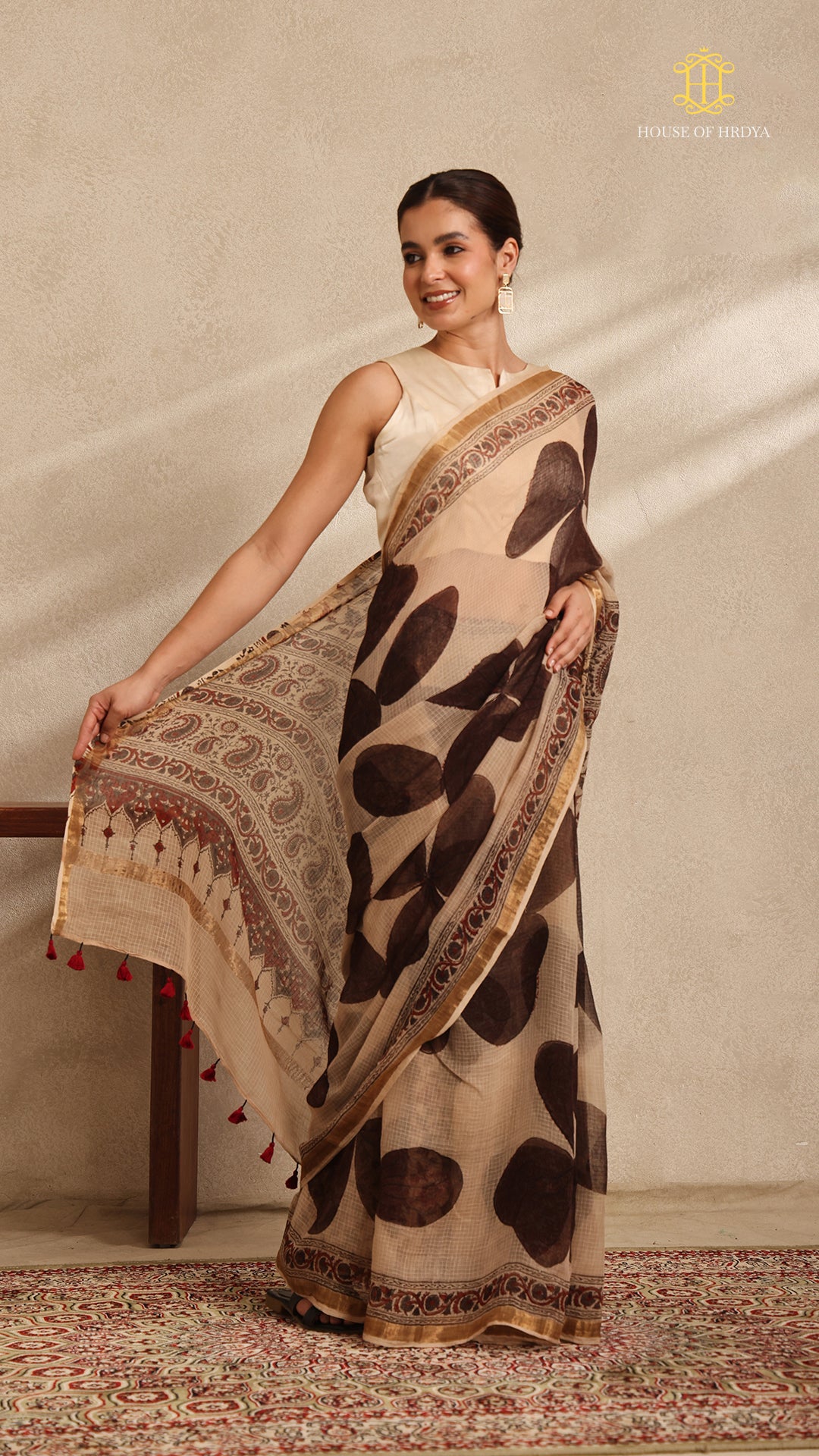 Ajrakh Kota Doria Saree
