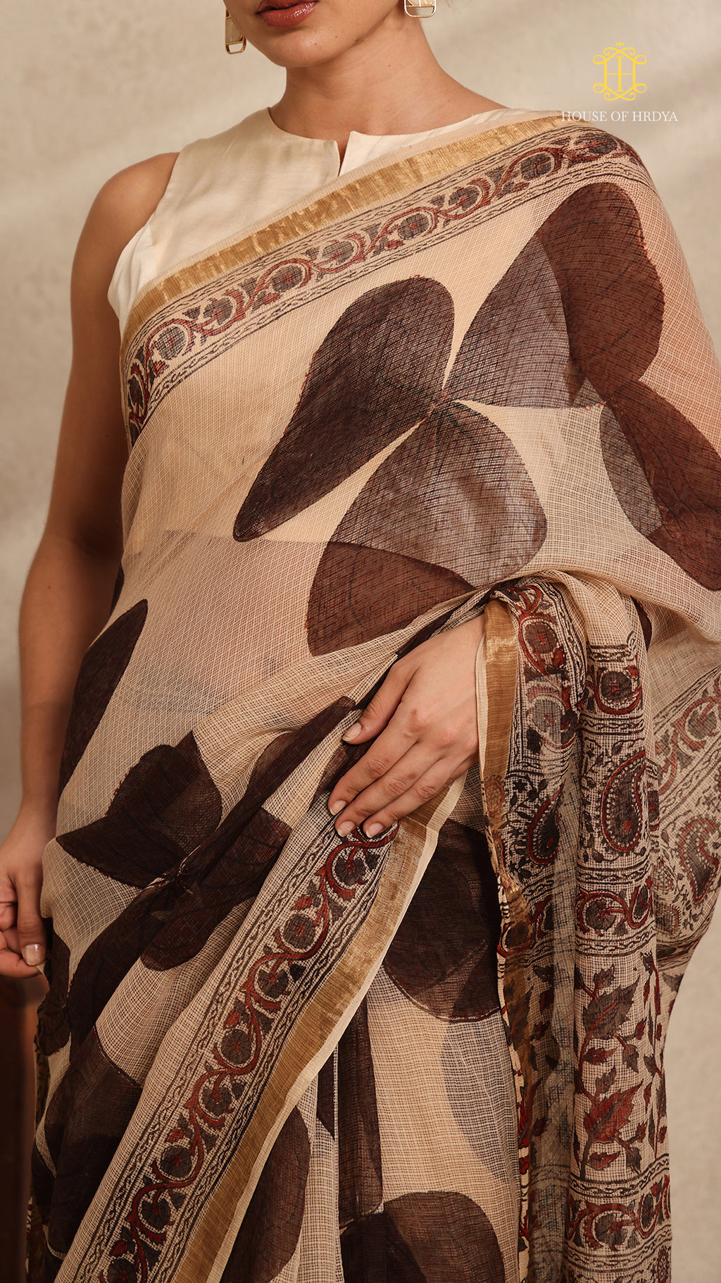 Ajrakh Kota Doria Saree