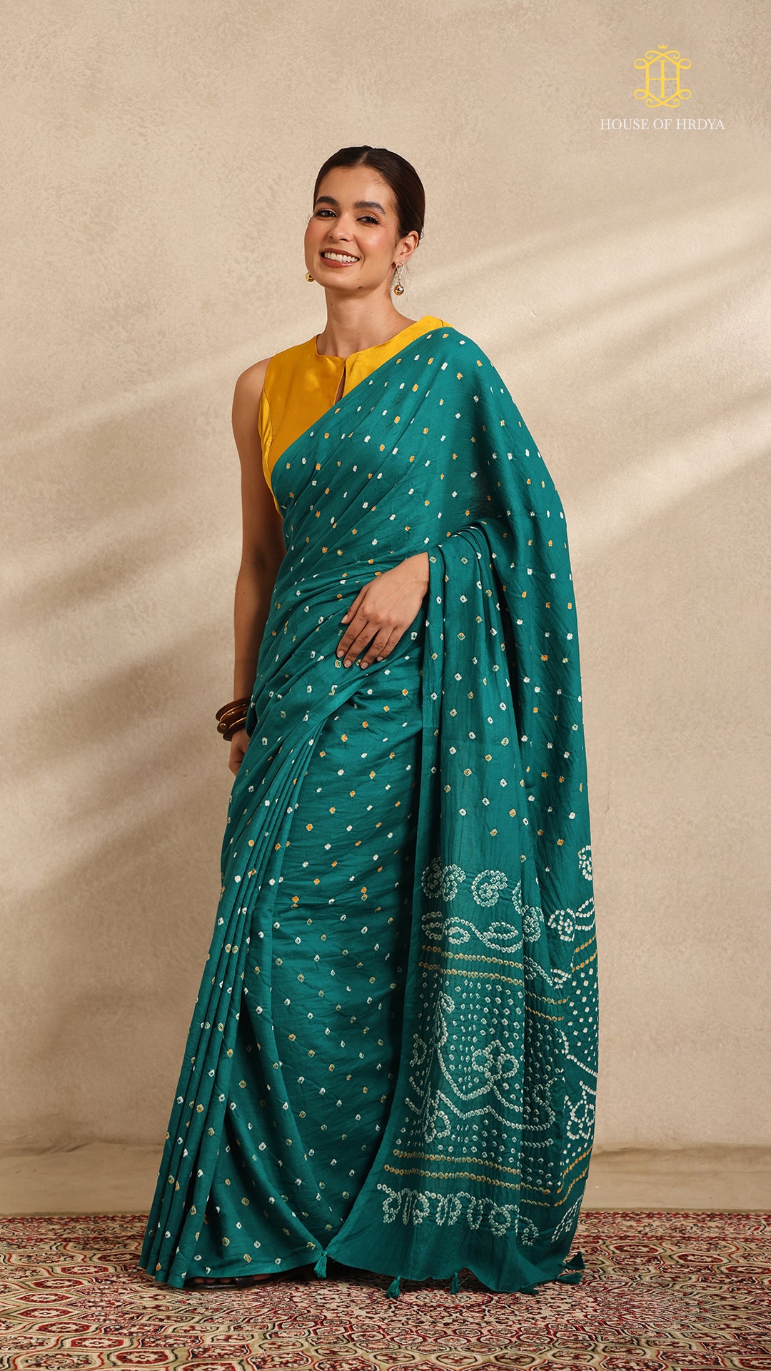Baandh Teal Cotton Saree