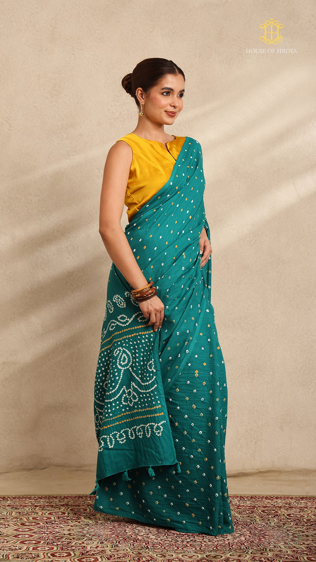 Mustard Modal Blouse Full Neck Secondary image