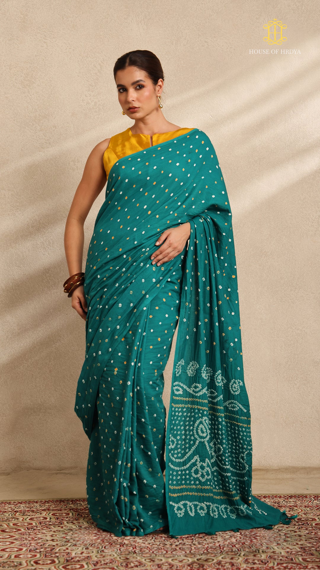 Baandh Teal Cotton Saree