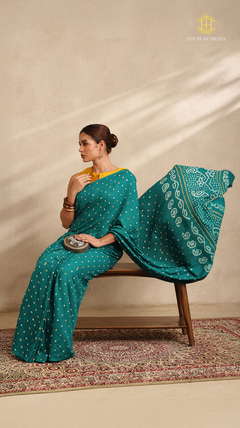 Baandh Teal Cotton Saree