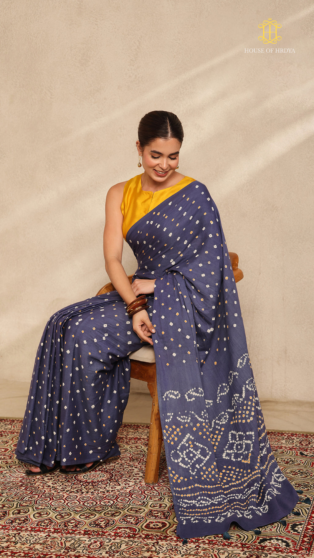 Baandh Blue Cotton Saree
