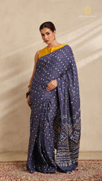 Baandh Blue Cotton Saree