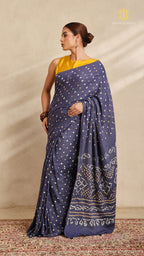 Baandh Blue Cotton Saree