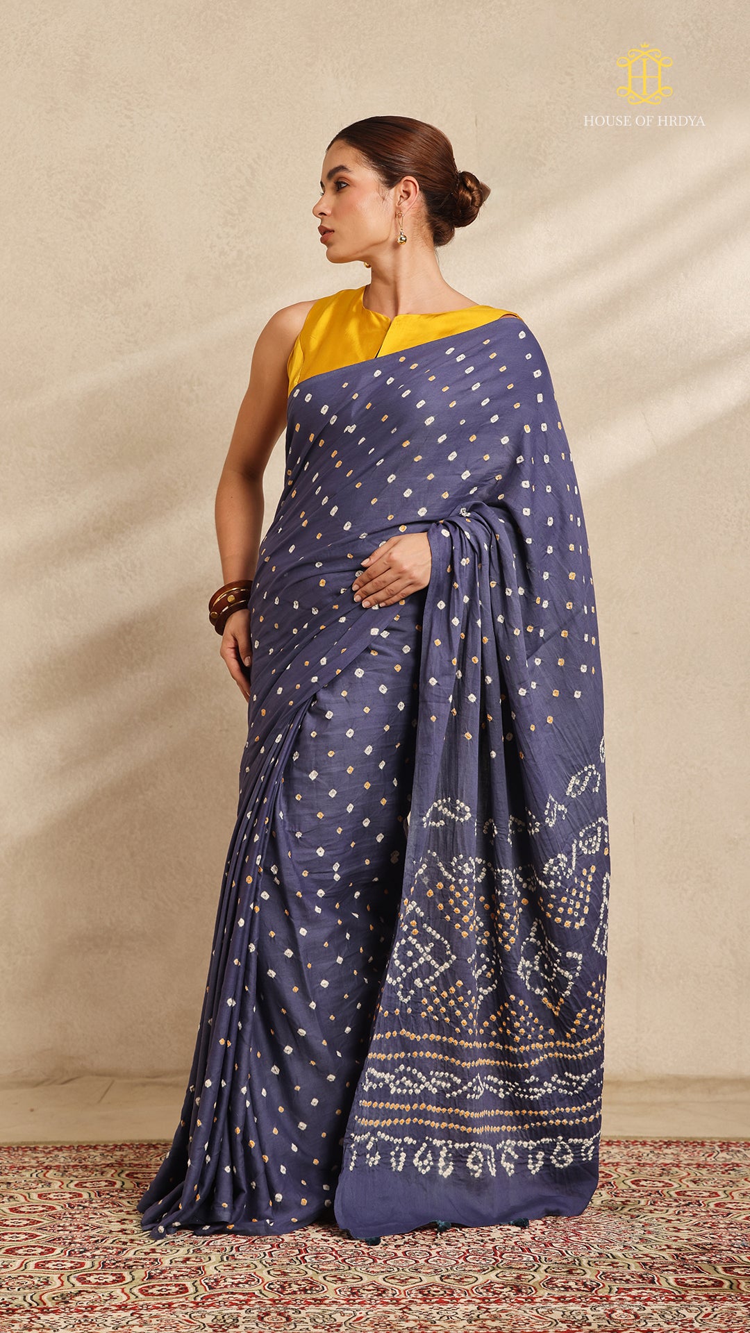 Baandh Blue Cotton Saree