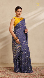 Baandh Blue Cotton Saree