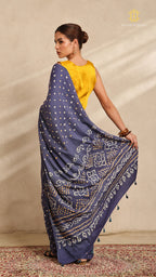 Baandh Blue Cotton Saree