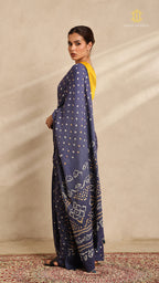 Baandh Blue Cotton Saree