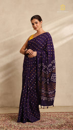 Baandh Purple Cotton Saree