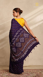 Baandh Purple Cotton Saree