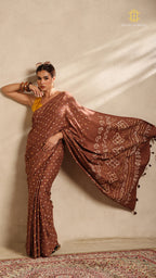 Baandh Brown Cotton Saree
