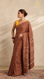 Baandh Brown Cotton Saree