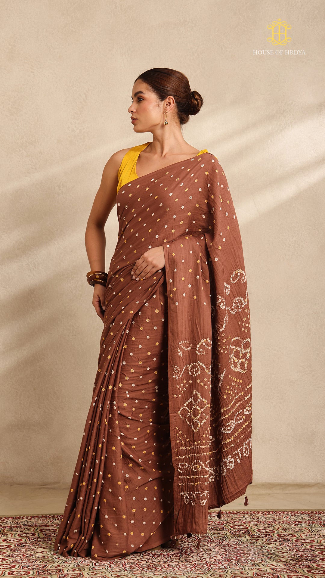 Baandh Brown Cotton Saree
