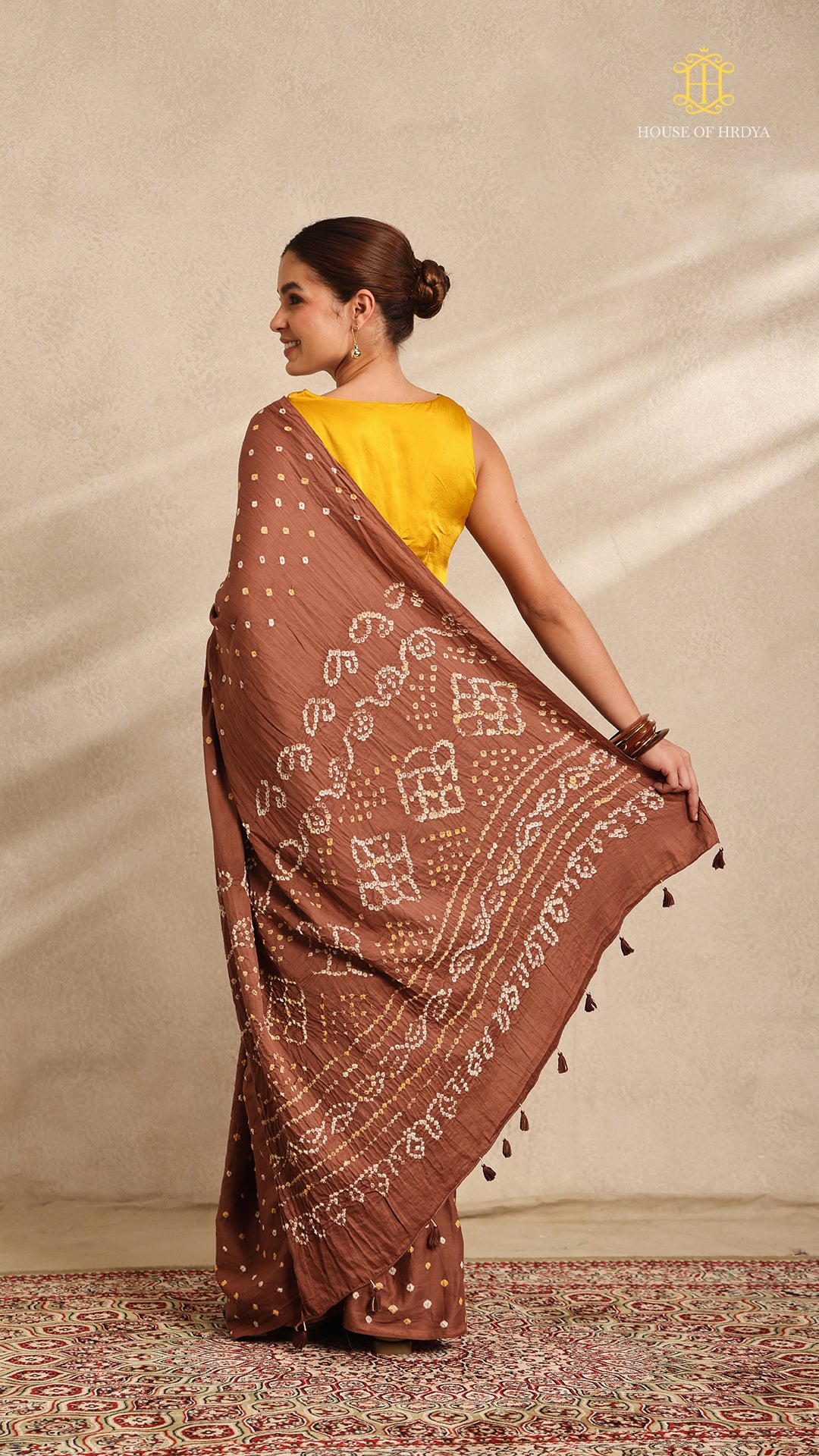Baandh Brown Cotton Saree