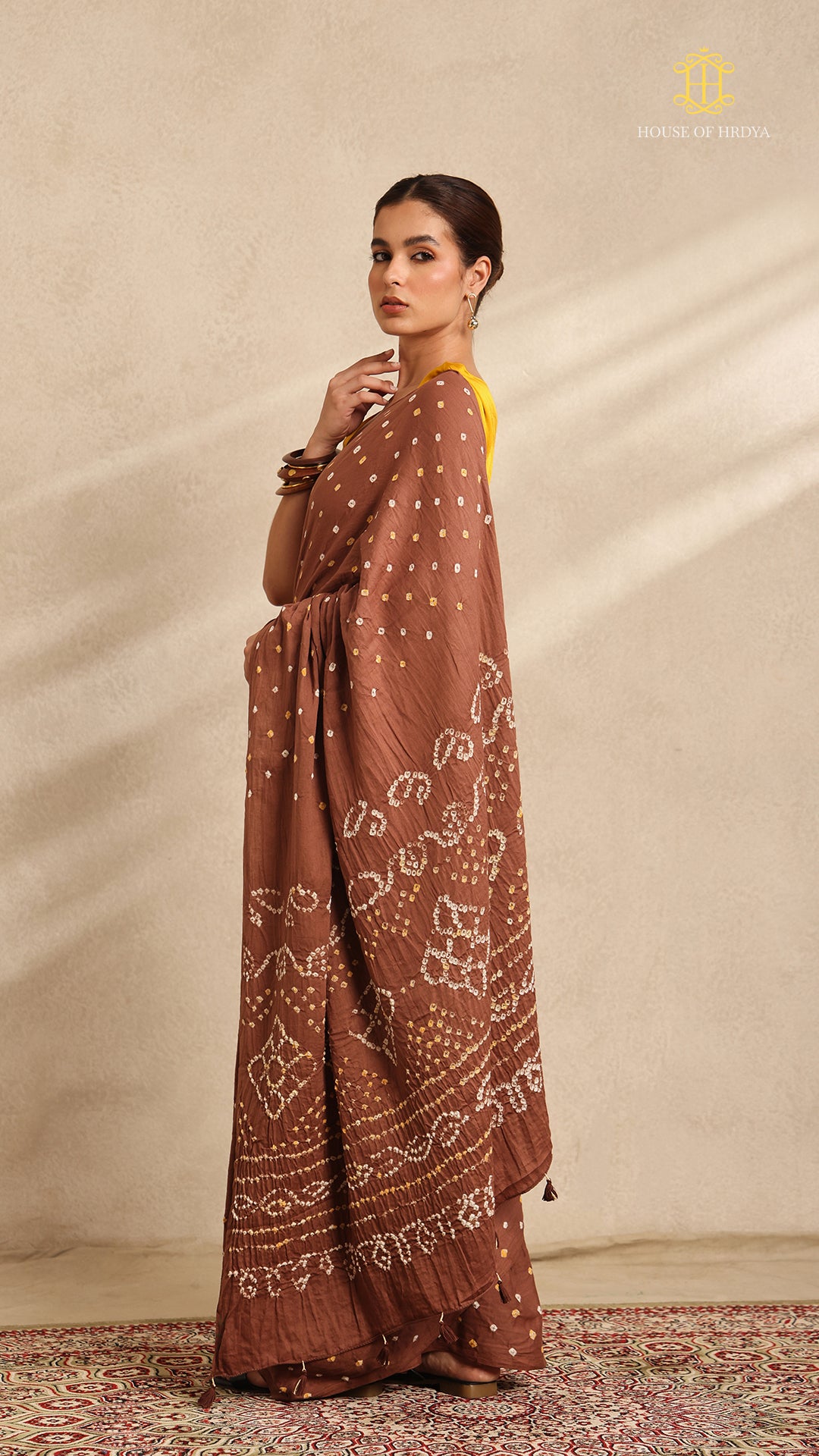 Baandh Brown Cotton Saree