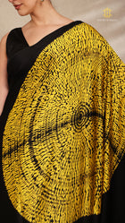 Baandh Black Modal Silk Yellow Shibori