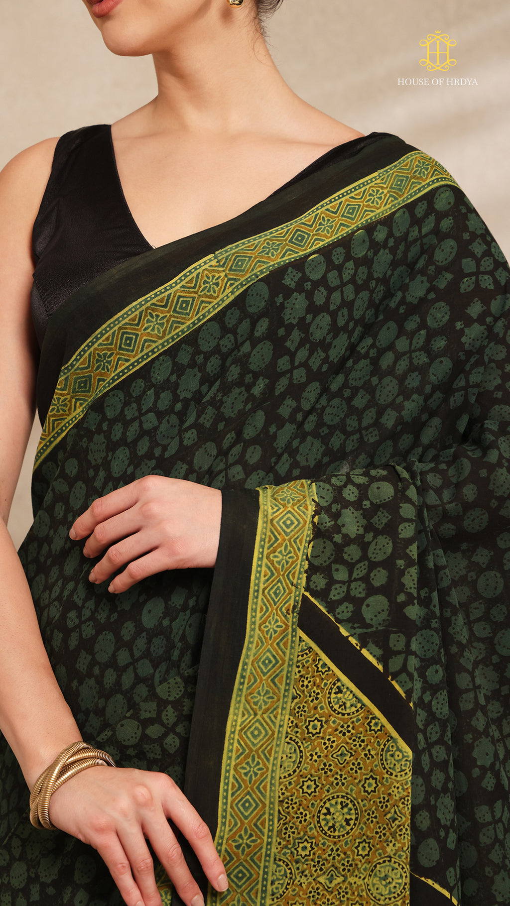 Ajrakh Mul Cotton Saree
