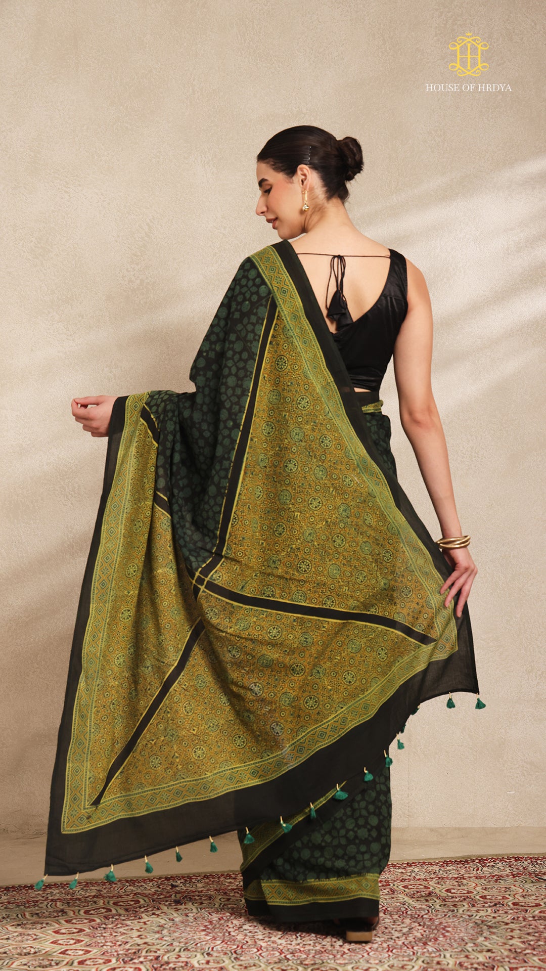 Ajrakh Mul Cotton Saree