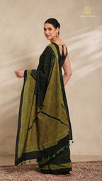 Ajrakh Mul Cotton Saree
