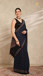 Ajrakh Mul Cotton Saree
