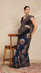 Ajrakh Mul Cotton Saree