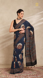 Ajrakh Mul Cotton Saree