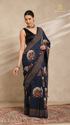 Ajrakh Mul Cotton Saree