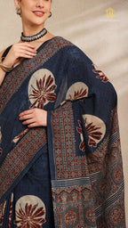 Ajrakh Mul Cotton Saree