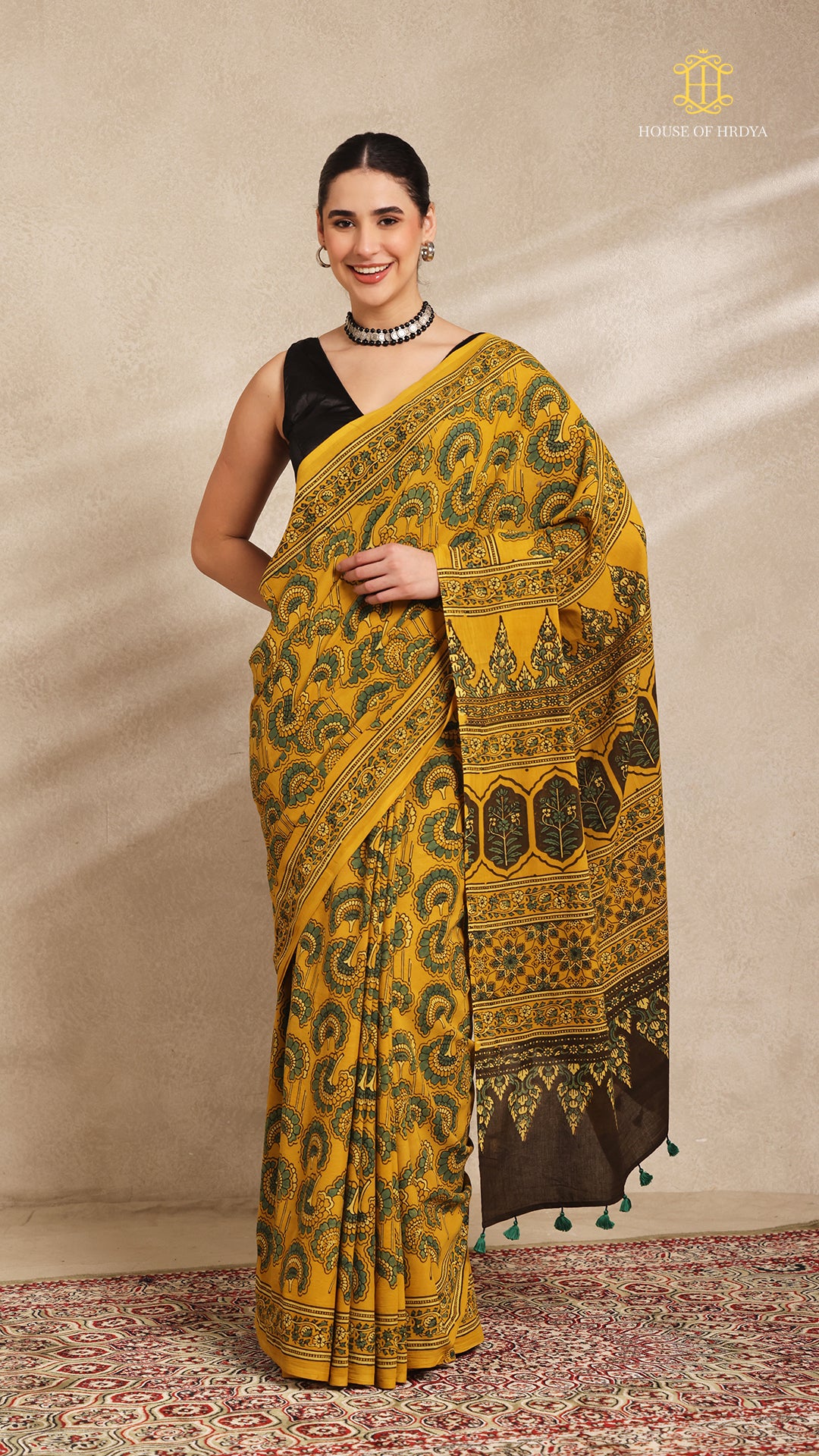Ajrakh Mul Cotton Saree Main image