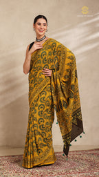 Ajrakh Mul Cotton Saree