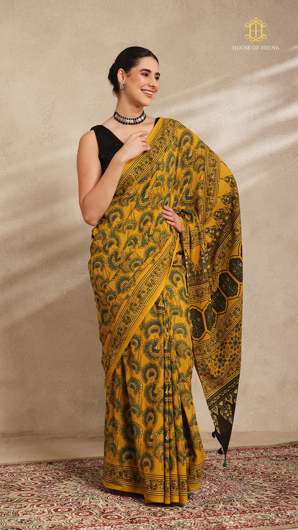 Ajrakh Mul Cotton Saree