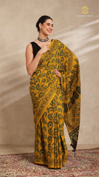 Ajrakh Mul Cotton Saree