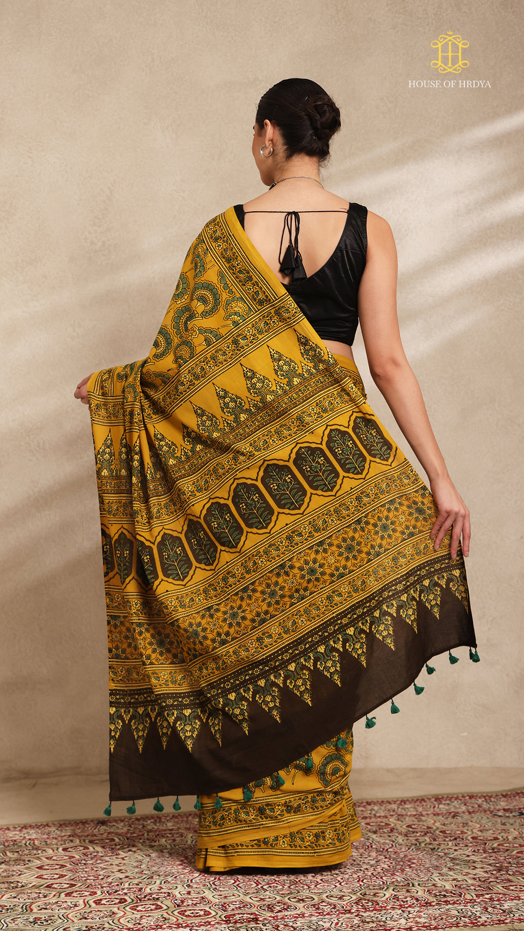 Ajrakh Mul Cotton Saree