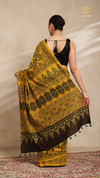Ajrakh Mul Cotton Saree