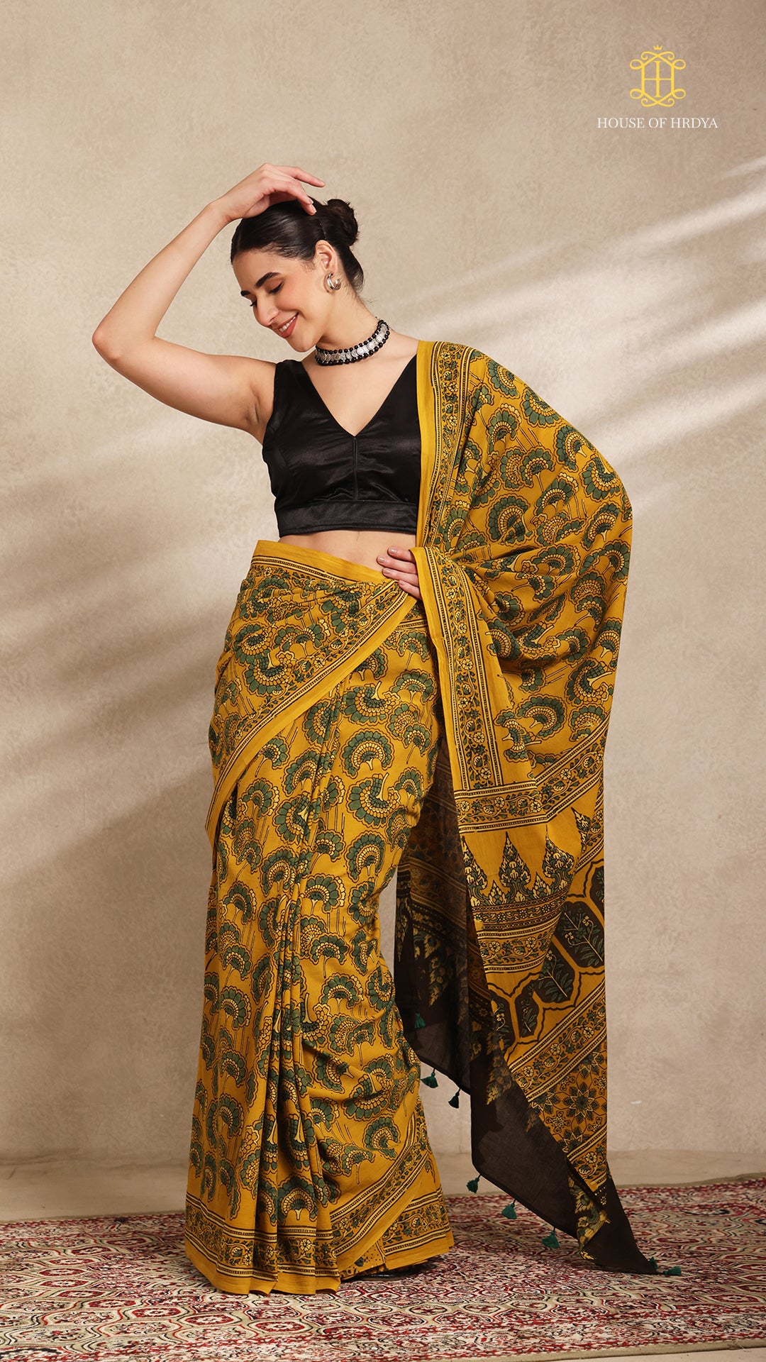 Ajrakh Mul Cotton Saree