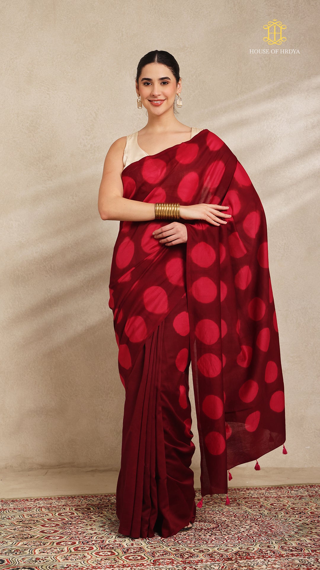 Clamp Chanderi Silk Maroon and Pink Main image