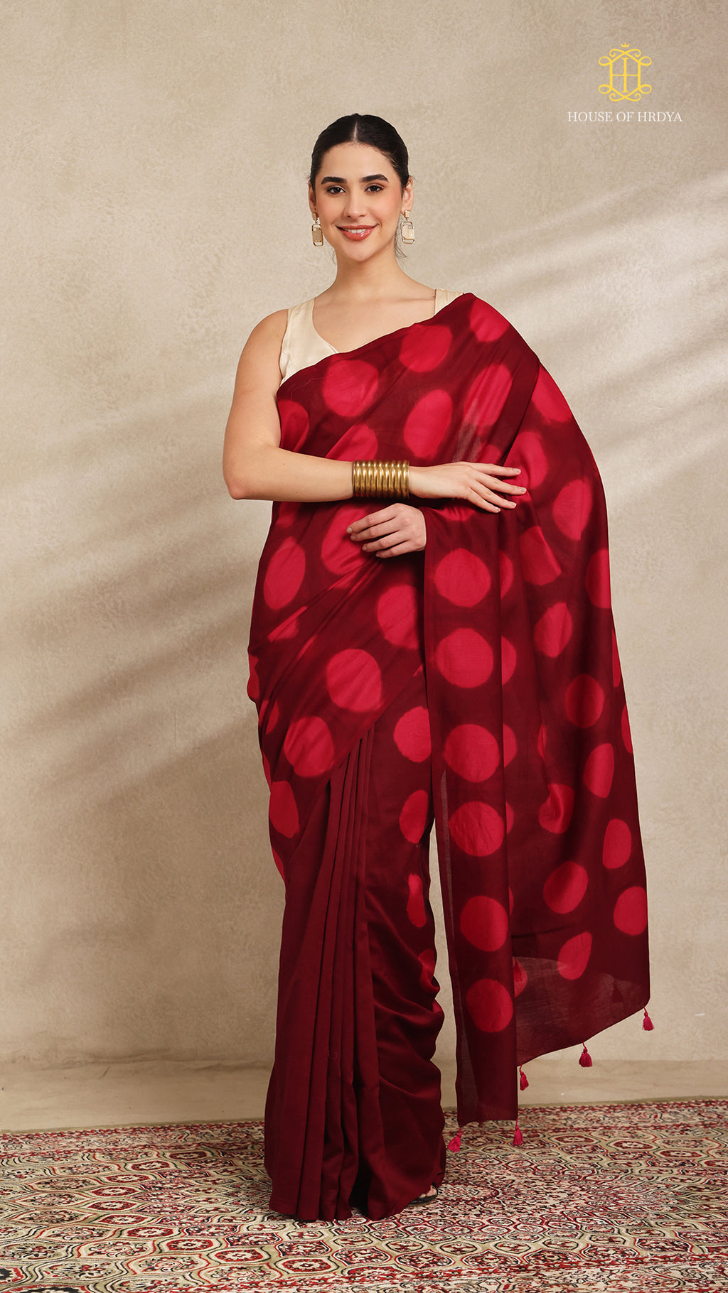 Clamp Chanderi Silk Maroon and Pink