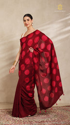 Clamp Chanderi Silk Maroon and Pink