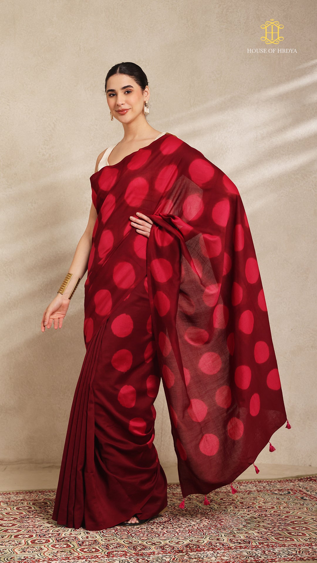 Clamp Chanderi Silk Maroon and Pink