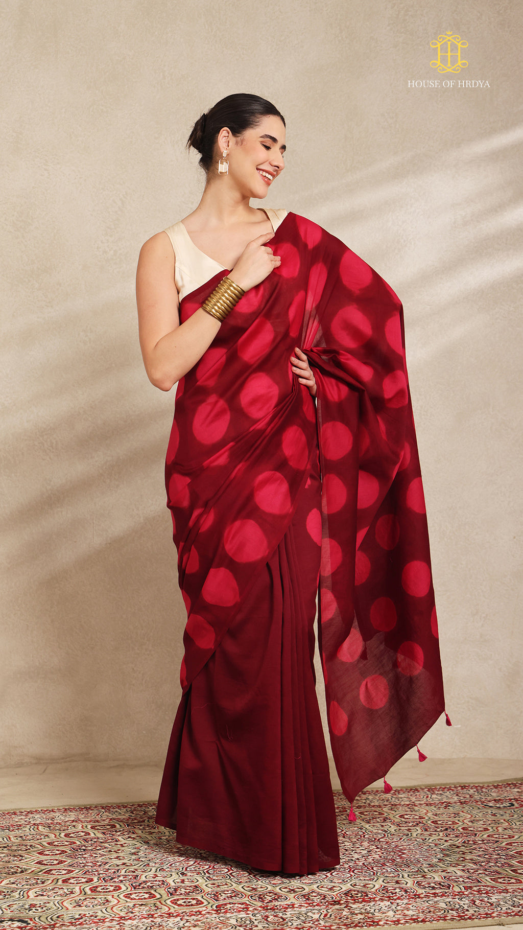 Clamp Chanderi Silk Maroon and Pink