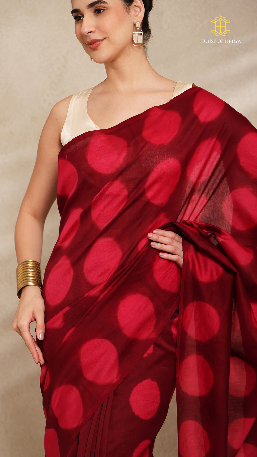 Clamp Chanderi Silk Maroon and Pink
