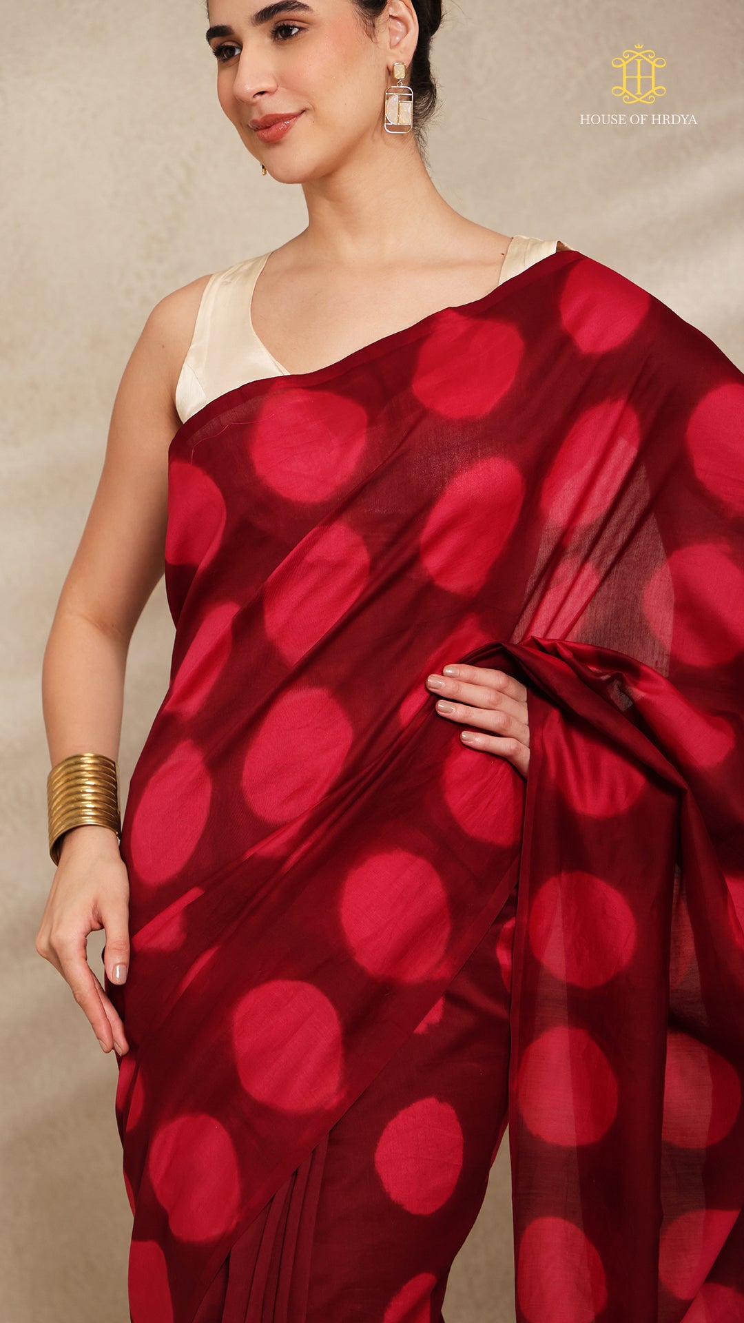 Clamp Chanderi Silk Maroon and Pink
