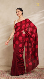Clamp Chanderi Silk Maroon and Pink