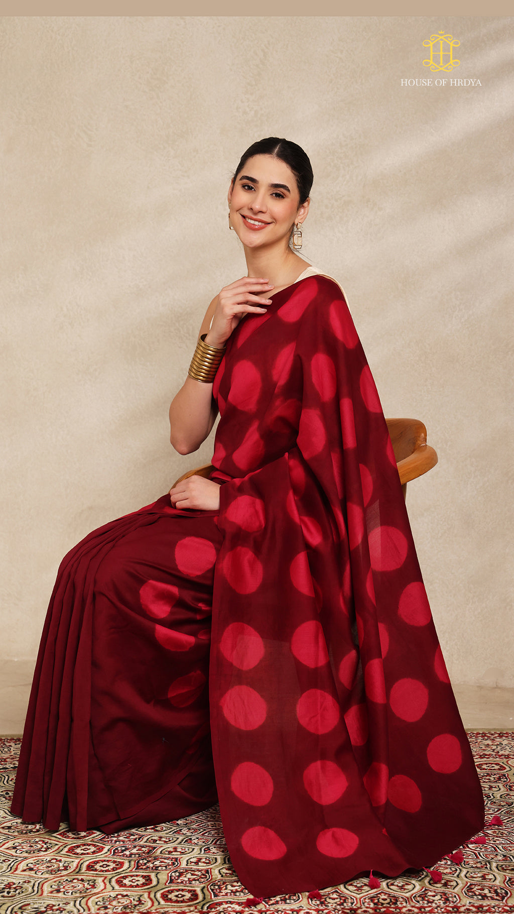 Clamp Chanderi Silk Maroon and Pink
